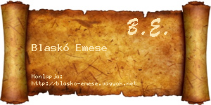 Blaskó Emese névjegykártya